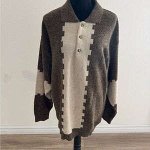 Vintage Protege Collection Brown Knit Pullover Sweater  Sz XL
